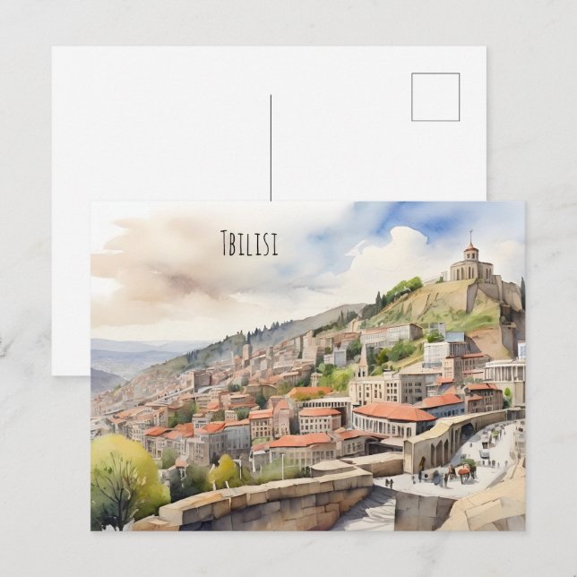 Postal Arte acuático de Tiflis (Anverso / Reverso)
