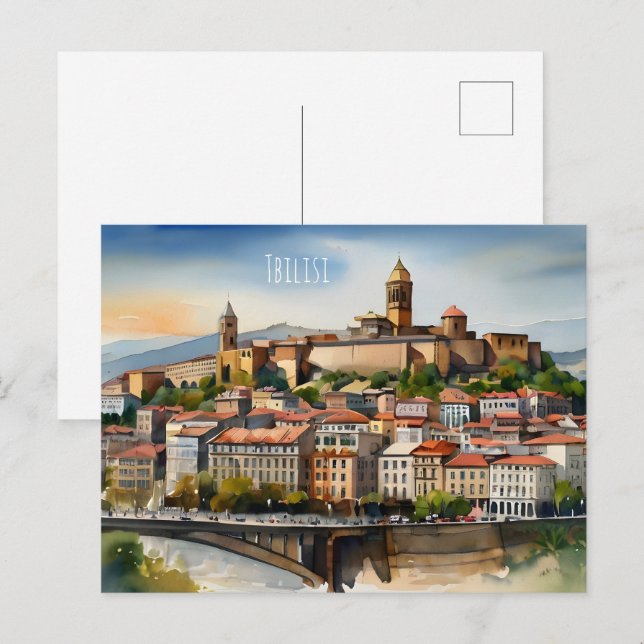Postal Arte acuático de Tiflis (Anverso / Reverso)