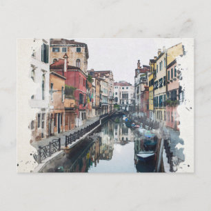Postal Arte acuático de Venecia Italia