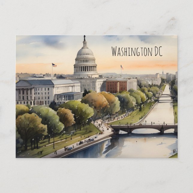 Postal Arte acuático de Washington DC (Anverso)