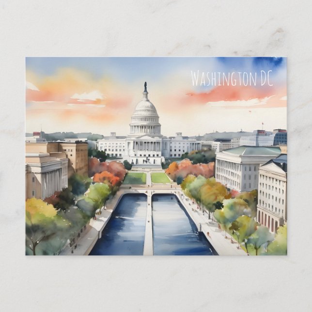 Postal Arte acuático de Washington DC (Anverso)