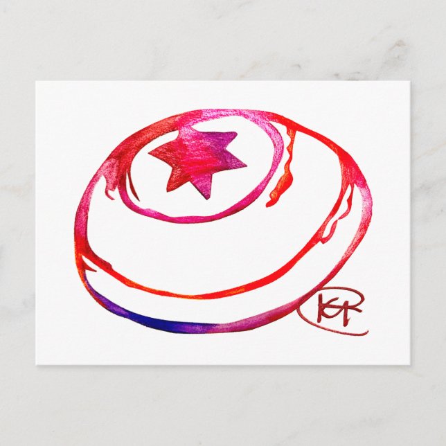 Postal Arte acuático de Yarmulke (Anverso)