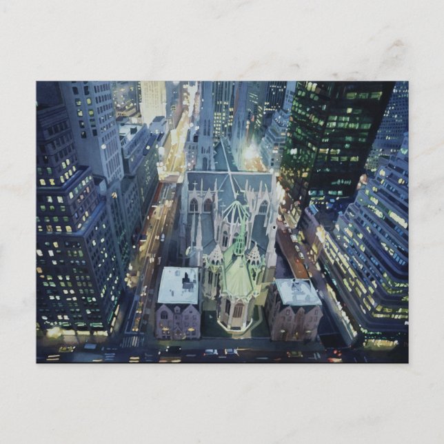 Postal Arte acuático "New York Nightlights" (Anverso)