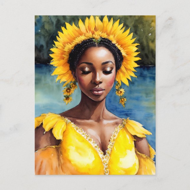 Postal Arte acuático Oshun African Orisha (Anverso)
