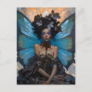 Postal Arte afroamericano de fantasía de hadas negras