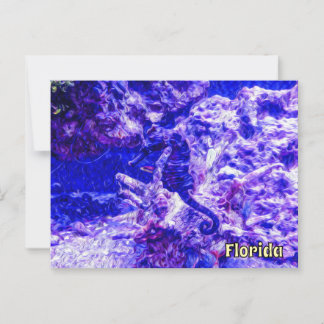 Postal Arte ahorcal oculto en Florida morada y azul