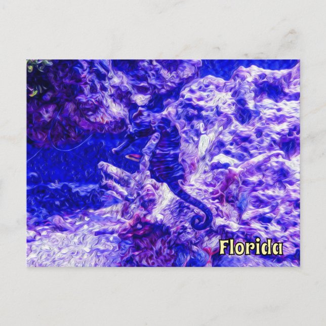 Postal Arte ahorcal oculto en Florida morada y azul (Anverso)