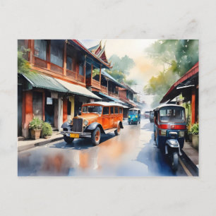Postal arte al acuarela de Bangkok
