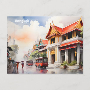 Postal arte al acuarela de Bangkok