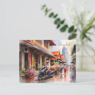 Postal arte al acuarela de Bangkok