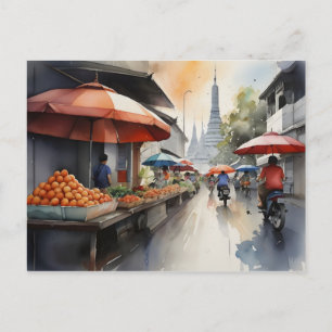 Postal arte al acuarela de Bangkok