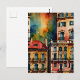 Postal arte al acuarela de Buenos Aires
