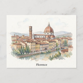 Postal arte al acuarela de Florencia