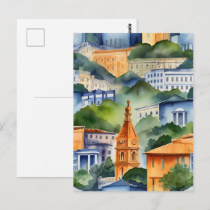 Postal arte al acuarela de Río de Janeiro