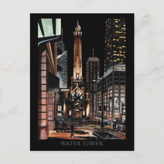 Postal Arte aleatorio de la Torre de Agua de Chicago
