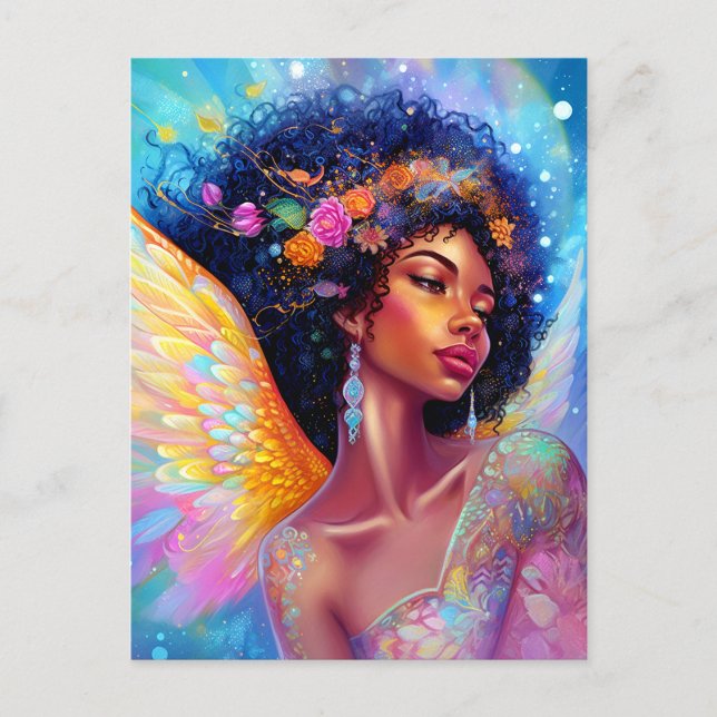 Postal Arte Angel Lady Fantasy (Anverso)