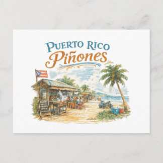 Postal Arte Antiguo de Piñones Puerto Rico