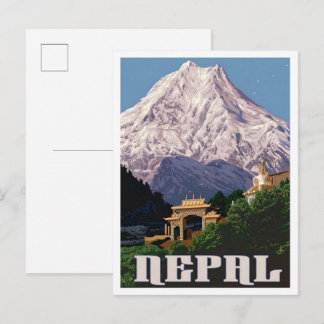 Postal Arte Antiguo de Viajes Nepal