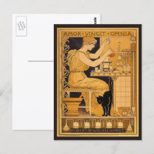 Postal Arte Antiguo Modernista, El Amor Lo Conquista Todo