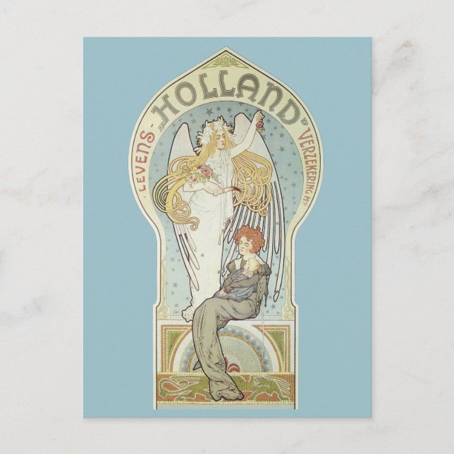 Postal Arte antiguo modernista, Holland Levensverzekering (Anverso)