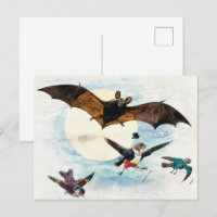 Arte antiguo modernista Murciélago y pájaros vesti