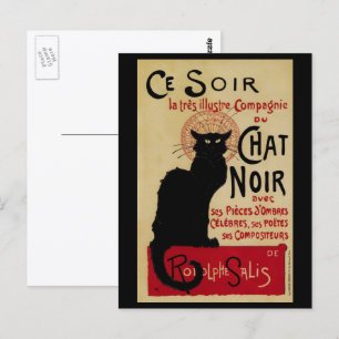 Postal Arte Antiguo Moderno, Esta Noche Gato Negro