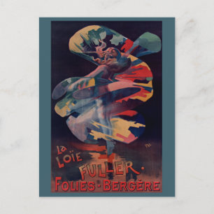 Postal Arte Antiguo Moderno, Loie Fuller en Folies Berger