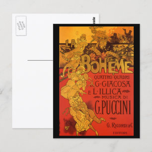 Postal Arte Antiguo Moderno Música, La Bohème Ópera, 1896