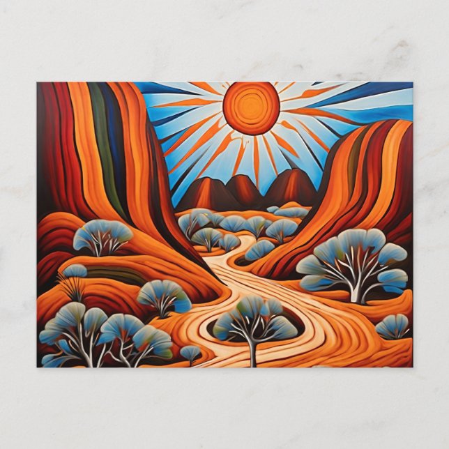 Postal Arte australiano de fondo (Anverso)