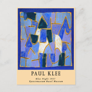 Postal Arte Bauhaus abstracto azul vintage remixado Paul 
