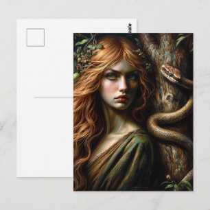 Postal Arte botánico de Lilith y Snake