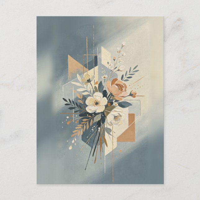 Postal Arte Botánico Geométrico Elegante (Anverso)