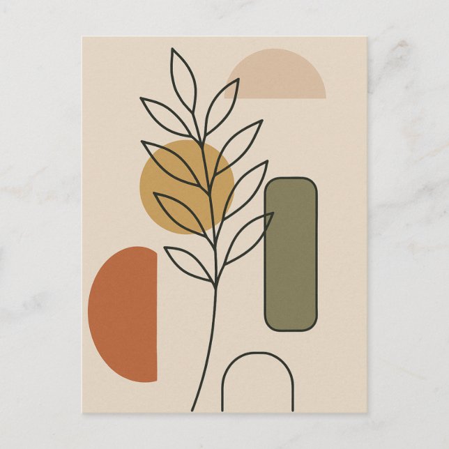 Postal Arte botánico Minimalista moderno (Anverso)