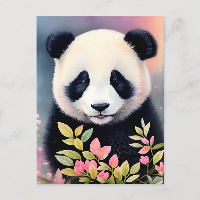 Postal Arte Botánico Panda (Anverso)