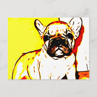 Postal Arte Bulldog francés