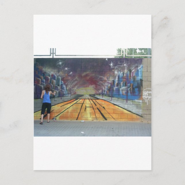 Postal Arte callejero de Barcelona (Anverso)