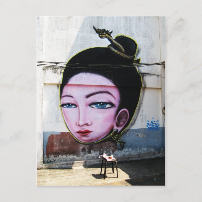 Postal Arte callejero de Lady Lao Graffiti (Anverso)