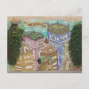 Postal arte callejero de valparaíso