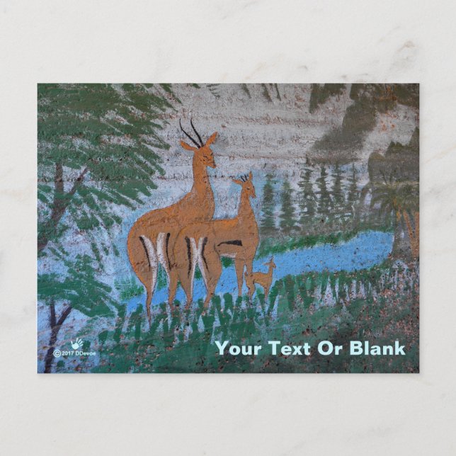 Postal Arte callejero druso - Gazelle (Anverso)