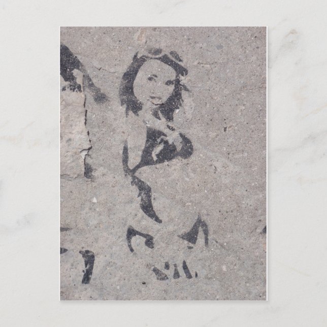 Postal Arte callejero en bikini Chica (Anverso)