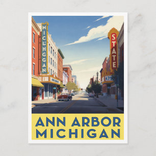 Postal Arte callejero en el centro de Ann Arbor Michigan