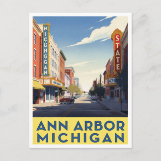 Postal Arte callejero en el centro de Ann Arbor Michigan