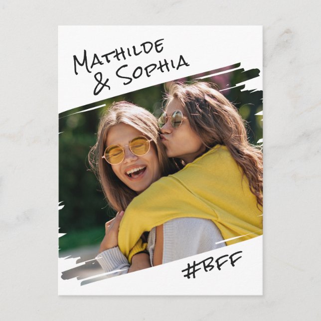 Postal Arte callejero moderno agrega tu foto mejores amig (Anverso)