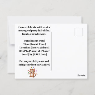 Postal Arte caprichoso de gatos extravagantes para amante