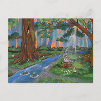 Postal Arte caprichoso del bosque Concierto de violín de