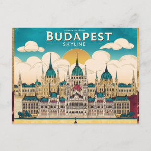 Postal Arte cautivador de viajes por el Skyline de Budape