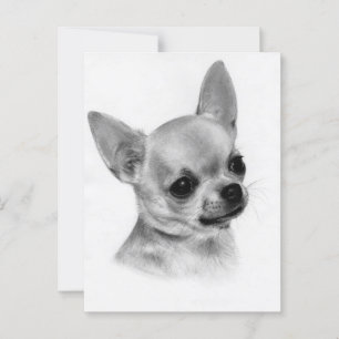 Postal Arte Chihuahua pintado a mano muy fina
