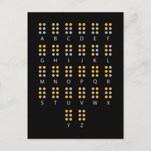 Postal Arte ciego en Braille Alphabet