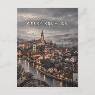 Postal Arte cinematográfico de la ciudad de Český Krumlov