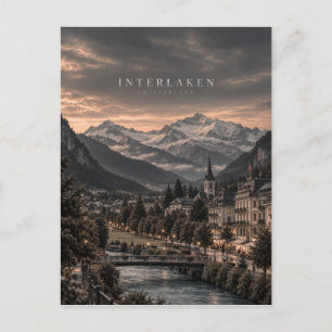 Postal Arte Cinematográfico Monocromo de Interlaken